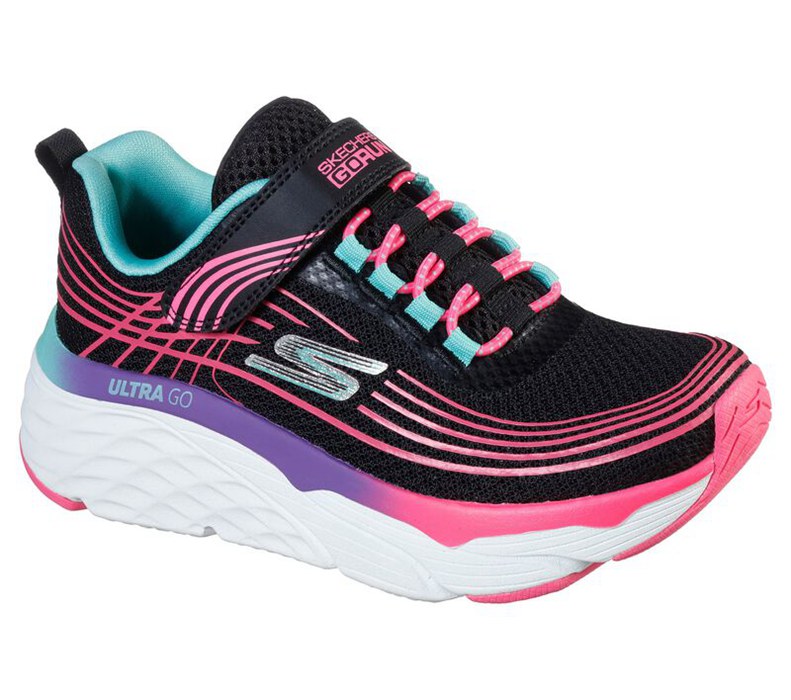 Skechers Max Cushioning Elite - Swift About - Girls Running Shoes Black/Multicolor [AU-OW0667]